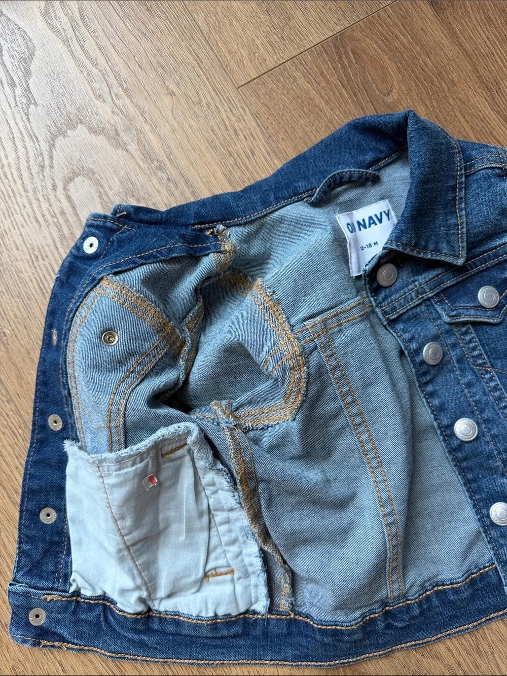 Old Navy Dark Blue Denim Jacket for Kids 12-18 M